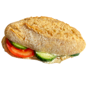 Urdinkel-Brötli - Frischkäse und Gemüse